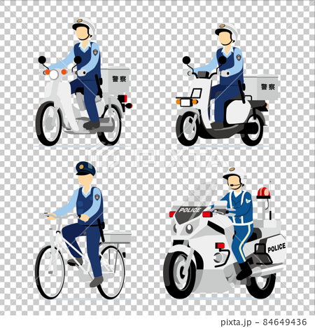 Motorcycle, motorbike, scooter, police, cop,... - Stock Illustration  [84649436] - PIXTA