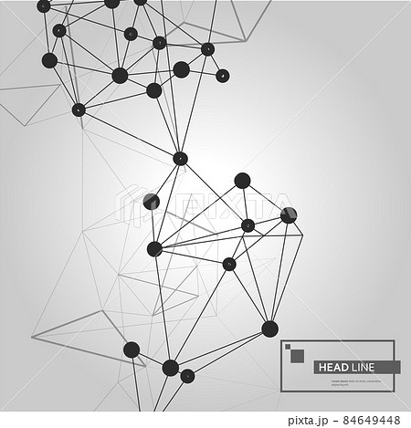 Modern abstract set with black dots on white background. Trendy vector style 84649448