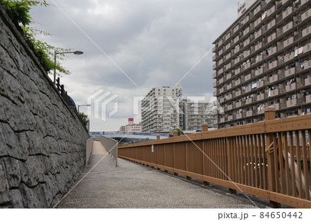 東京都江東区の小名木川沿いの道の風景 84650442