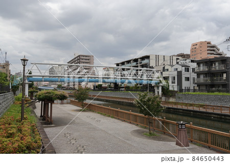 東京都江東区の小名木川沿いの道の風景 84650443