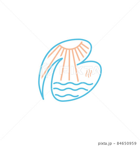 initial B beach art lines  logo symbol icon vector graphic design illustration idea creative 84650959