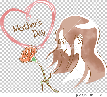 Image illustration of female profile and carnation (Mother's Day) 84651340