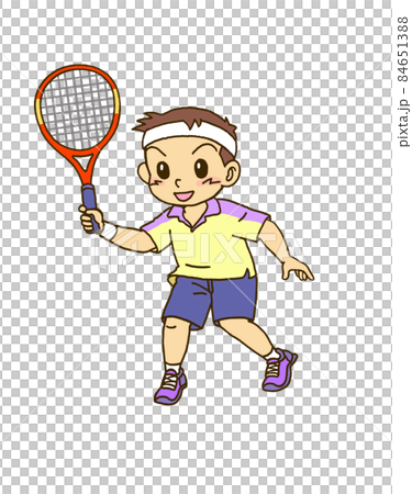 男子網球運動員的前截擊 84651388