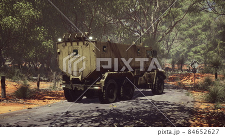 convoy armored vehicle on the road 84652627