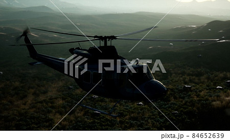 Slow Motion United States Military Helicopter のイラスト素材