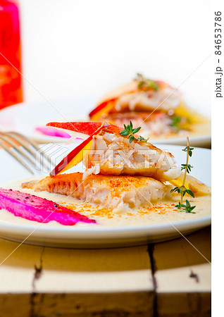 sea bream fillet butter pan fried 84653786