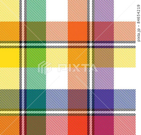 Rainbow Plaid Tartan Checkered Seamless Pattern 84654219