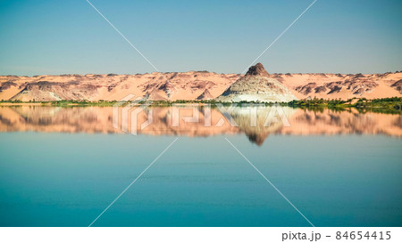 Panoramic view to Teli lake group of Ounianga Serir lakes at the Ennedi, Chad Panoramic view to Teli lake group of Ounianga Serir lakes at the Ennedi, Chad 84654415