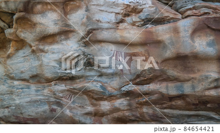 Cave paintings and petroglyphs Laas Geel near Hargeisa closeup Somalia Cave paintings and petroglyphs Laas Geel near Hargeisa closeup Somalia 84654421