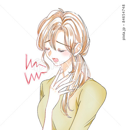 のどが痛い女性 84654748