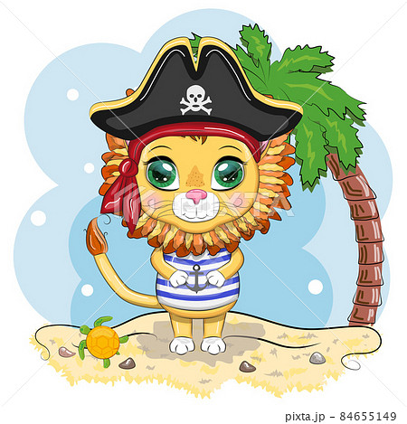 Lion Pirate Cartoon Character Of The Game のイラスト素材