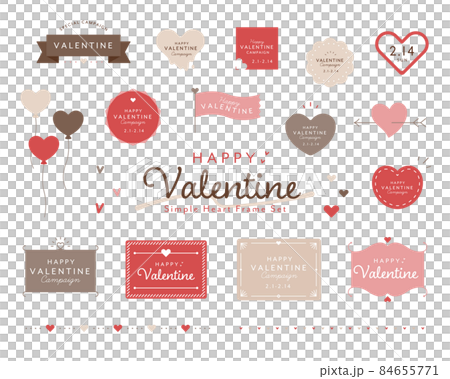 Happy Valentine's Day Stickers Hearts Frame