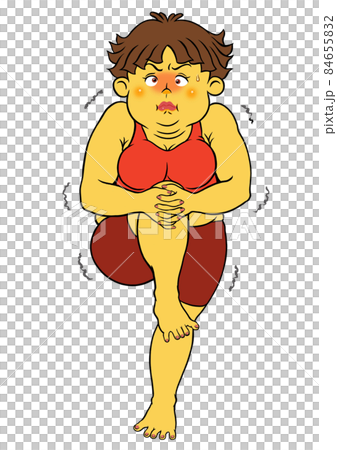 Chubby woman stretching Chubby woman stretching 84655832