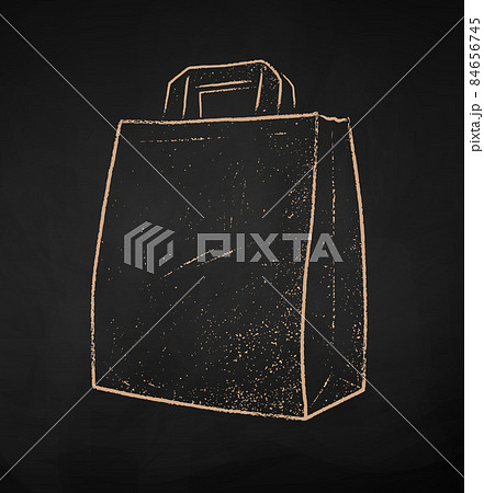 Chalk drawn vector illustration of Paper Bag 84656745