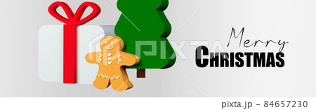 Christmas 3d render banner or greeting card Modern Christmas 3d render banner or greeting card Modern 84657230