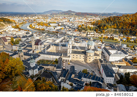 Top view on Salzburg city from castle hill Top view on Salzburg city from castle hill 84658012