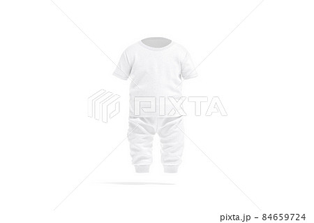 Blank white baby suit with t-shirt and pants mockup, isolated 84659724