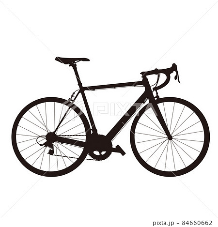 自転車シルエットのイラスト素材