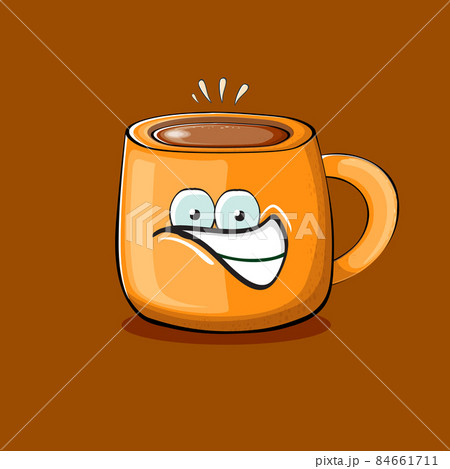 A cute kawaii cartoon character of a smiling portable coffee cup on a white  background Stock Vector Image & Art - Alamy