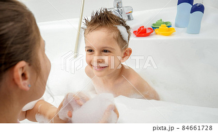 young boy bath 