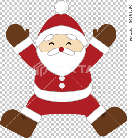 笑顔でジャンプするサンタクロース 84663190