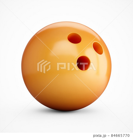 3D rendering Orange Bowling ball over a white background 84665770