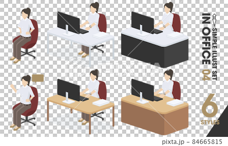 Illustration set "IN OFFICE 04" 6-piece shirt businessman office 84665815