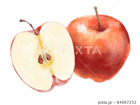 手描きのリンゴ02のイラスト素材