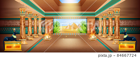 Egypt ancient temple background, vector palace... - Stock Illustration  [84667724] - PIXTA