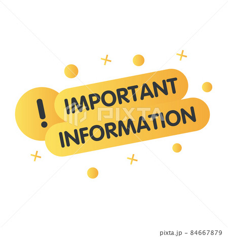 Important information banner with geometric shapes on white background. Banner for business, marketing and advertising. Vector Important information banner with geometric shapes on white background. Banner for business, marketing and advertising. Vector 84667879