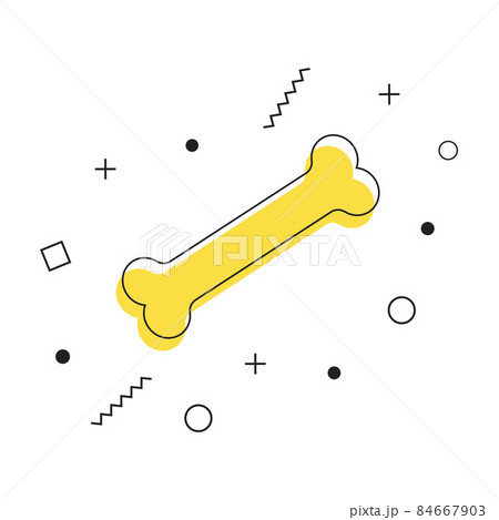 Dog bone icon with geometric shapes on white background. Business concept animal bone pictogram. Vector 84667903