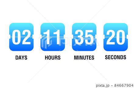 Countdown timer vector clock counter. Clock counter. Flip business scoreboard display design. Vector 84667904