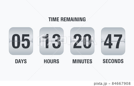 Countdown timer clock counter flip Royalty Free Vector Image