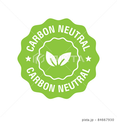 Carbon neutral icon green stamp. CO2 energy monoxide carbon ecology background label concept. Vector 84667930