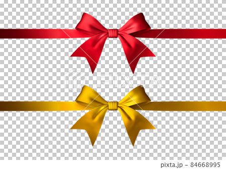 剪裁絲帶的立體圖（紅金） 84668995