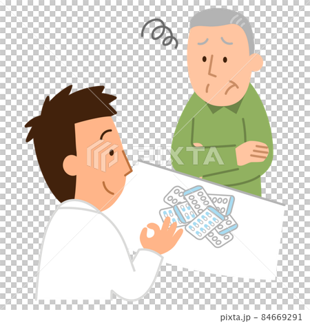 A man who has a large amount of medicine left and is consulting ② A man who has a large amount of medicine left and is consulting ② 84669291