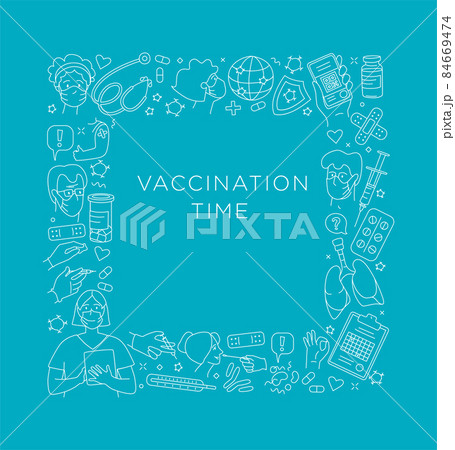 Time for vaccination. Patients at the doctor in the hospital are vaccinated 84669474