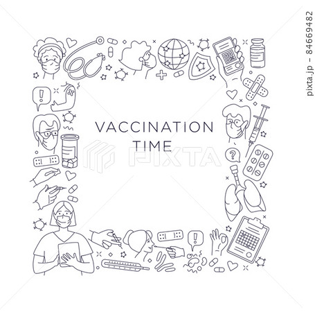 Time for vaccination. Patients at the doctor in the hospital are vaccinated 84669482