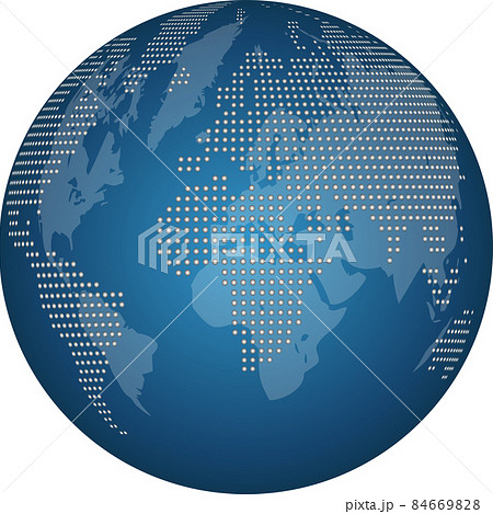 Earth ball, globe, earth, dots, world map globe, background  84669828