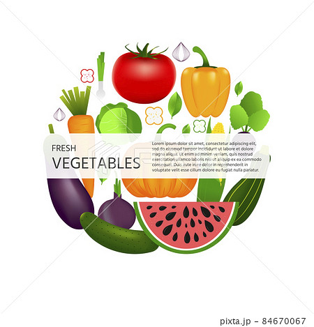 Collection of realistic healthy vegetables such as: carrot, tom 84670067