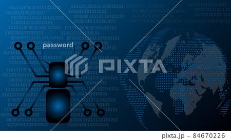 Spider, Globe, Security Concept, Digital Background  84670226