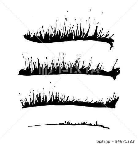 Squirted graffiti lines. Abstract shapes for calligraphy brushes. Vector illustration. Syringe way 84671332