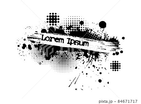 Paint stains black blotch background. Grunge Design Element. Brush Strokes. Frame for text. Vector illustration 84671717