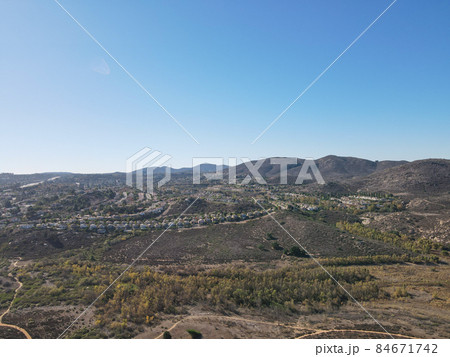 Aerial view of Bernardo Mountain in San Diego, USA 84671742