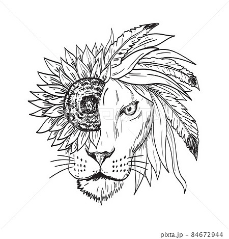 Buy Lion Face Line Art Digital Drawing Svg Png Instant Download Online in  India  Etsy