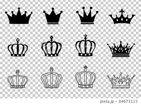 Crown icon silhouette set - Stock Illustration [84673115] - PIXTA