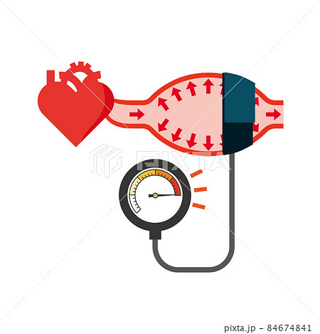 高血圧の血圧測定イメージのイラスト素材