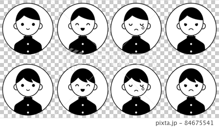 人物アイコンセット_男子高生表情 84675541