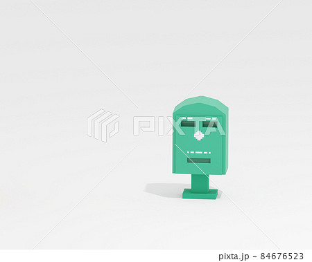 Taiwan public postbox, a digital art of vintage post box isometric voxel raster 3D illustration render on white background. Taiwan public postbox, a digital art of vintage post box isometric voxel raster 3D illustration render on white background. 84676523