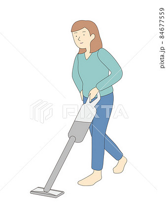 掃除機をかける女性 84677559